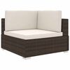 vidaXL Modular-Sofa-Eckteil 1 Stk. + Auflagen Poly Rattan Braun
