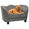 vidaXL Hundesofa Grau 66x43x40 cm Pl&uuml;sch