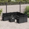 vidaXL Gartensofa-set mit Kissen 9 pcs Schwarz Poly-Rattan
