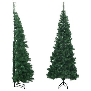 vidaXL K&uuml;nstlicher Eck-Weihnachtsbaum Gr&uuml;n 180 cm PVC