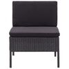 vidaXL 8-tlg. Garten-Lounge-Set mit Auflagen Poly Rattan Schwarz