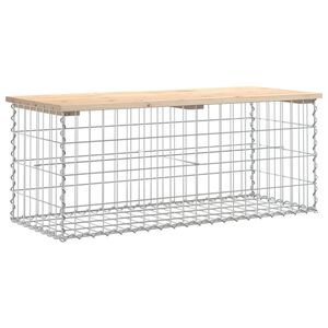 vidaXL Gartenbank aus Gabionen 103x44x42 cm Massivholz Kiefer