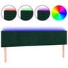 vidaXL LED Kopfteil Dunkelgr&uuml;n 180x5x78/88 cm Samt