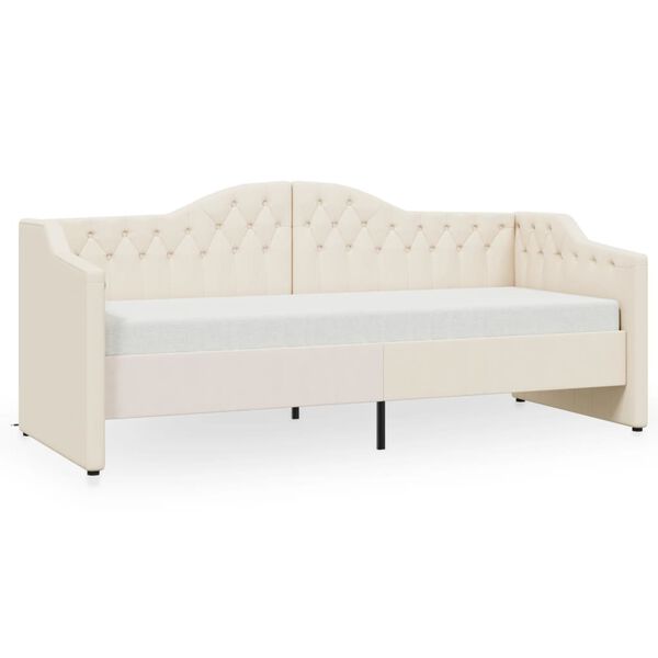 vidaXL Tagesbett mit Matratze USB Creme Stoff 90x200 cm