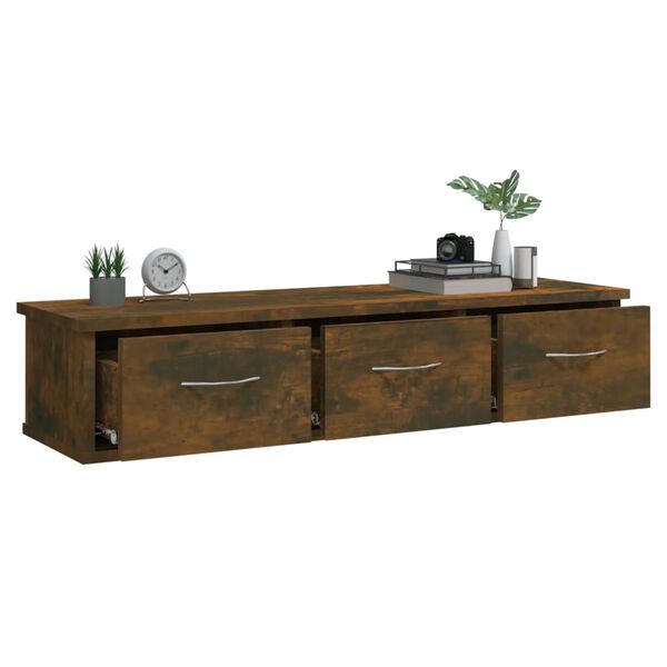 vidaXL Wandschrank Räuchereiche 88x26x18,5 cm Holzwerkstoff