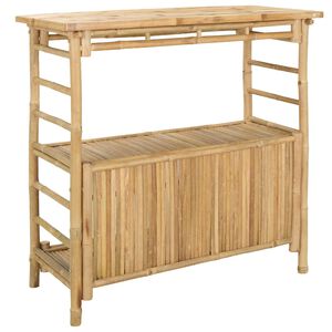 vidaXL Outdoor Bartisch Natur 110 x 50 x 105 cm Bambus