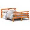 vidaXL Bettgestell mit Kopfteil ohne Matratze Wachsbraun 120x190 cm
