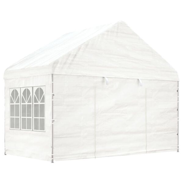 vidaXL Pavillon mit Dach Wei&szlig; 11,15x4,08x3,22 m Polyethylen