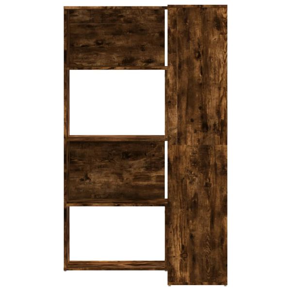 vidaXL Eck-Bücherregal 4 Etagen Räuchereiche 85x85x140cm Holzwerkstoff