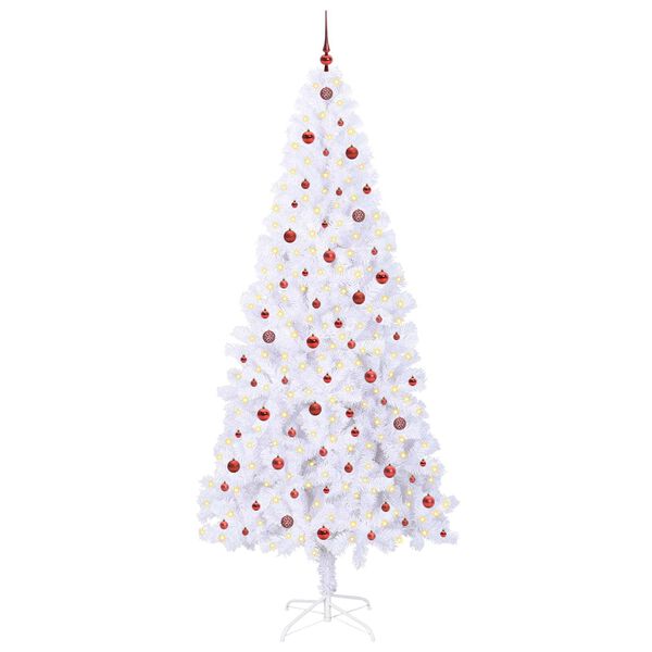 vidaXL K&uuml;nstlicher Weihnachtsbaum Wei&szlig; 240 cm PVC und Stahl