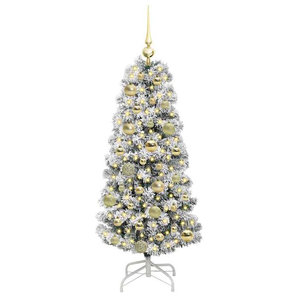 vidaXL K&uuml;nstlicher klappbarer Weihnachtsbaum Gr&uuml;n und Wei&szlig; 120 cm