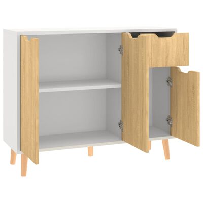 vidaXL Sideboard Weiß und Sonoma-Eiche 90x30x72 cm Holzwerkstoff