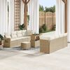 vidaXL Gartensofa-set mit Kissen 11 pcs Beige Poly Rattan