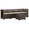 vidaXL 4-Sitzer Gartensofa mit Kissen Rattan Look PP Braun