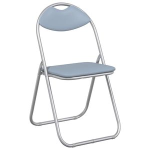 vidaXL Klappstuhl 8 stk. Kunstleder Grau 48 x 43,5 x 81 cm