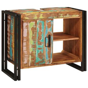 vidaXL Waschbeckenunterschrank mit Tür Massivholz Altholz und Eisen