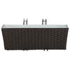 vidaXL Balkon 2 pcs Schwarz 50 x 17 x 17 cm Metall