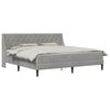 vidaXL Bettgestell mit Matratze Hellgrau 180 x 200 cm Samt