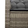 vidaXL Gartensofa in L-Form mit Tisch und Kissen Grau Poly Rattan