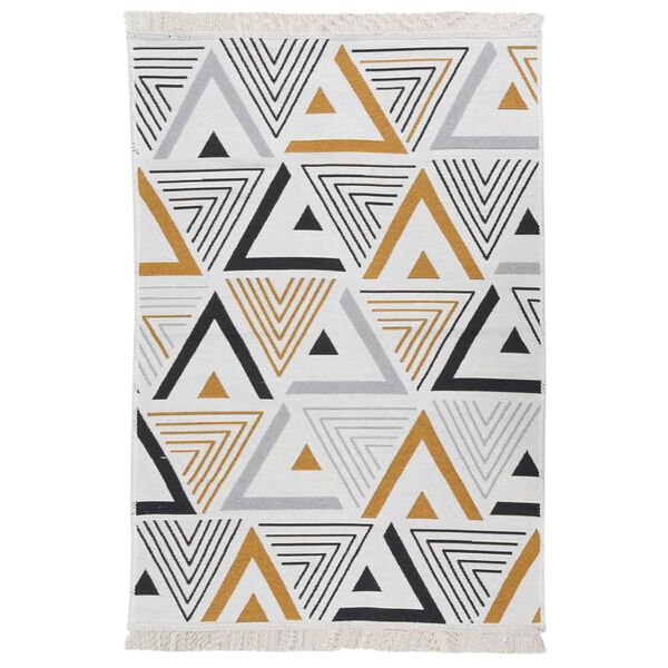 vidaXL Teppich Gelb und Grau 160x230 cm Baumwolle