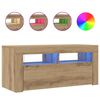 vidaXL TV-Schrank mit LED-Leuchten Artisan-Eiche 90x35x40 cm