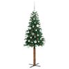 vidaXL Schlanker Weihnachtsbaum mit 150 LEDs mit St&auml;nder Gr&uuml;n 150 cm