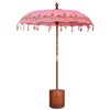 vidaXL Balinesischer Sonnenschirm mit Sockel 2 Stk. Rosa
