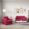 vidaXL Sofa 2 pcs Weinrot 138 x 78 x 80 cm Samt