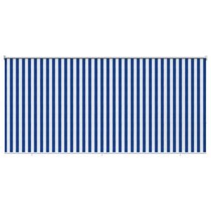 vidaXL Au&szlig;enrollo 90% UV-Block Blau-wei&szlig; gestreift 400 x 140 cm HDPE