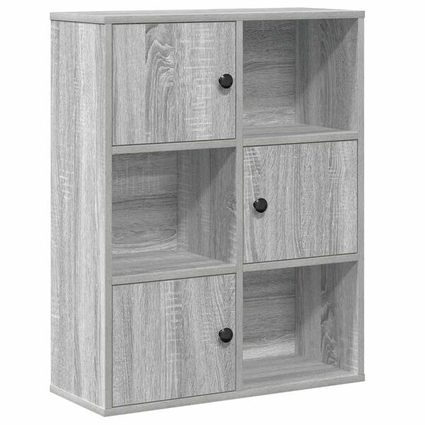 vidaXL Bücherregal Grau Sonoma 60x24x76,5 cm Holzwerkstoff