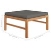 vidaXL 10-tlg. Garten-Lounge-Set mit Grauen Kissen Massivholz Teak
