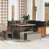 vidaXL Gartensofa-set mit Kissen 8 pcs Grau