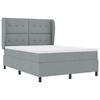 vidaXL Boxspringbett mit Matratze Hellgrau 140 x 190 cm Stoff