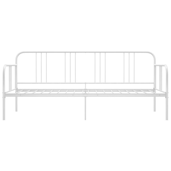 vidaXL Schlafsofa Bettgestell Weiß Metall 90x200 cm