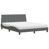 vidaXL Bett mit Matratze "Hanko" Dunkelgrau 160x200 cm Stoff