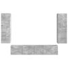 vidaXL TV-Schrankset Wandmontiert 4 pcs Beton Grau Holzwerkstoff