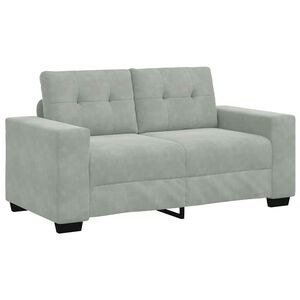vidaXL Zweisitzer-Sofa Hellgrau 160x77x82 cm Samt