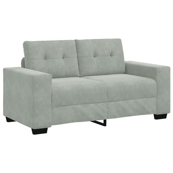 vidaXL Zweisitzer-Sofa Hellgrau 160x77x82 cm Samt