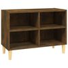 vidaXL TV-Schrank mit Massivholz-Beinen R&auml;uchereiche 69,5x30x50 cm