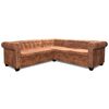 vidaXL Chesterfield-Ecksofa 5-Sitzer Kunstleder Braun