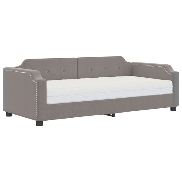 vidaXL Tagesbett mit Matratze Taupe 90x200 cm Stoff