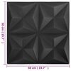 vidaXL Wandpaneele 24 pcs Origami Schwarz 50 x 50 cm XPS Schaum