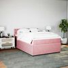 vidaXL Boxspringbett mit Matratze Rosa 140x190 cm Samt