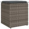 vidaXL Gartenhocker mit Kissen 2 Stk. Grau 40x40x43 cm Poly Rattan