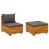vidaXL Garten-Lounge-Set mit Kissen 2 St&uuml;ck Braun Massivholz Akazie