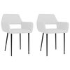 vidaXL Esszimmerstühle 2 Stk. Weiß Stoff