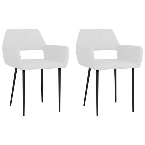 vidaXL Esszimmerstühle 2 Stk. Weiß Stoff