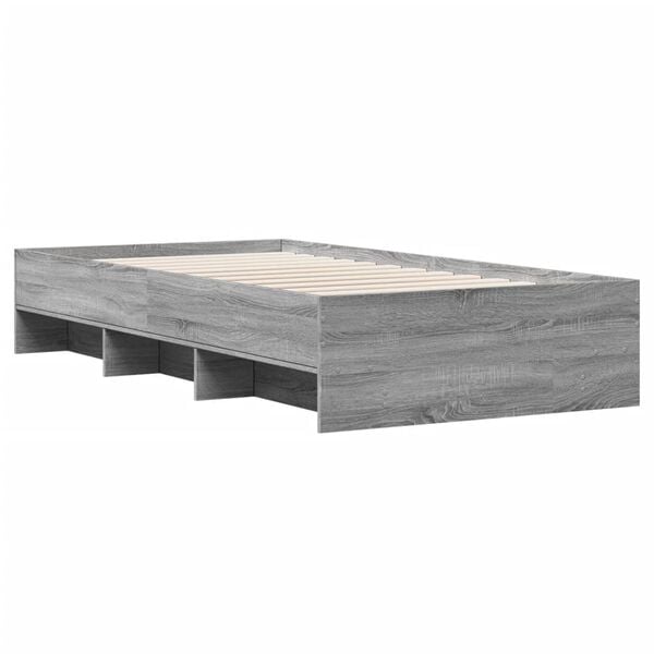 vidaXL Bettgestell Grau Sonoma 75x190 cm Holzwerkstoff