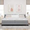 vidaXL Boxspringbett mit Matratze Hellgrau 200 x 200 cm Stoff