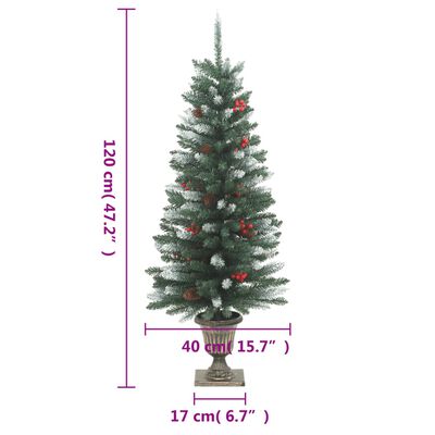 vidaXL Künstliche Weihnachtsbäume 2 Stk. 100 LEDs Grün und Weiß 120 cm